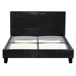 Simple PU Bed Frame Black Twin