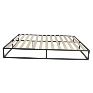 Simple Basic Iron Bed Full Size Black