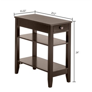 (28.45 x 64 x 61cm)Two Layers of Bedside Table with Drawers Brown