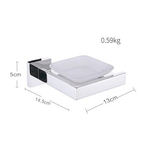 Bright Polishing Soap Dish Rust-Proof 304 Stainless Steel Square Soap Holder with Removable Dish Silver Bathroom Accessories Soap Dispenser KJ71507YIN