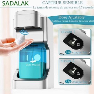 HOXIYA Automatic Foam Soap Dispenser with Touchless Automatic Foaming for Bathroom/Home/School/Office, 500ml Large Capacity Countertop Infrared Motion Sensor Match Upgraded Waterproof Base